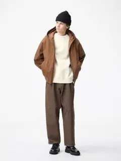 GU デニムキャロットパンツ　ブラウン