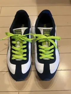 PUMA スニーカー　ホワイト　ネイビー　ライムグリーン