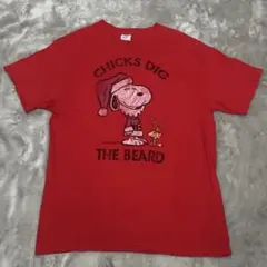 デルタタグ サンタクローススヌーピー クリスマス Tシャツ レッド 赤 サイズL