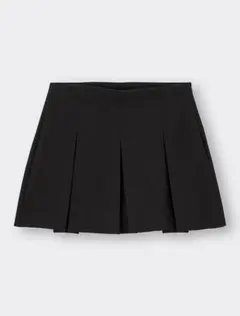 ローウエストプリーツミニスカート ブラック GU Mサイズ