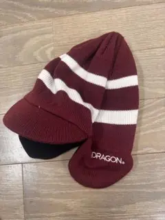 DRAGON スノーボード帽子 バーガンディ
