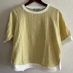 【美品】AS KNOW AS PLUS / シャーリング カットソー Fのサムネイル
