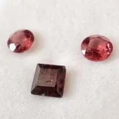 【お祭り期間割引中】ガーネット ファセットカットルース 3点セット