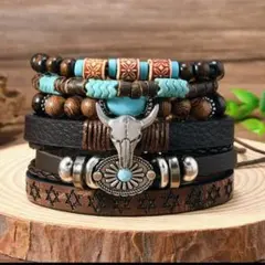 ブレスレット6本セット ウエスタン ナバホ　アメカジ ターコイズ