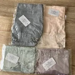 レース付きハイウエストショーツ4点セットm-03