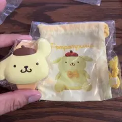 ポムポムプリン キーホルダーと巾着袋セット