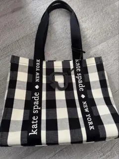 kate spade NEW YORK ギンガムチェック トートバッグ