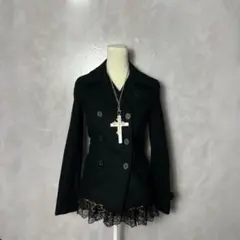 ピーコート ブラック ウール 厚手 平成ギャルy2k グランジ ナポレオン