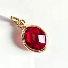 グラスビーズチャーム◆ベリーレッド