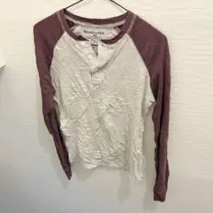 Bluenotes M 七分袖カットソー グレー・バーガンディ