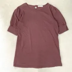 アンドイット カットソー Tシャツ 半袖 くすみピンク M シンプル ゆったりのサムネイル