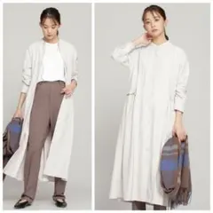 新品 ナノユニバース ノーカラー ドロスト シャツワンピース 定価9350円