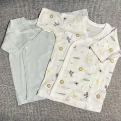 【新品未使用】 短肌着 2枚セット 新生児 50～60 綿100%
