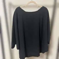 opaque clip 黒 五分袖チュニック