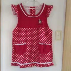 赤いドット柄ミニーのエプロン