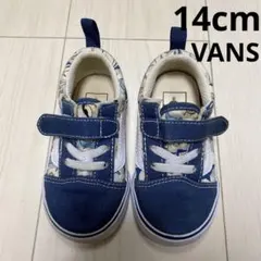 VANS バンズ ネイビー 海の生き物 ベビースニーカー 14cm