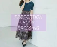 PROPORTION BODYDRESSING チュール配色レースフレアスカート