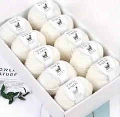 オーストラリアウール70%　毛糸　ホワイト　10玉セット　秋冬　ＳＡＬＥ