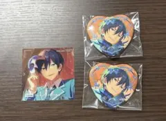 あんスタ 氷鷹北斗 ポップアップ ラメキラハート缶バッジ スクエアクリアカード
