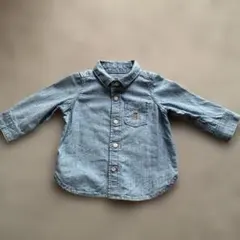 【美品】babyGap 嬰兒Gap 布蘭南熊牛仔襯衫 70