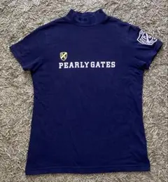 PEARLY GATES モックネック 半袖シャツ ネイビー