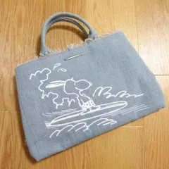 サマンサタバサデラックス サーフ スヌーピー コラボ デニム トート バッグのサムネイル