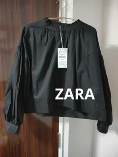 新品タグ付き★ZARA ブラックフリルシャツ S　フリル　入学式入園式卒業式卒園