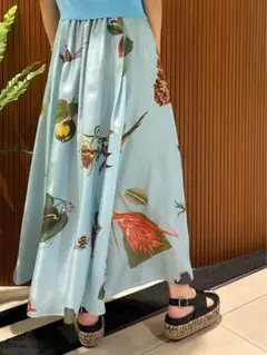 新品完売品　CABaN BIRD SINGING シルク フレアスカート