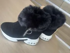 ファー付き厚底スエードブーツ