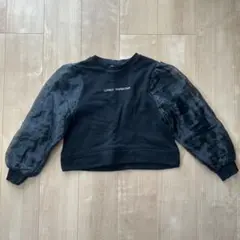 ZARA 黒フリル付きスウェット 140 裏起毛のサムネイル