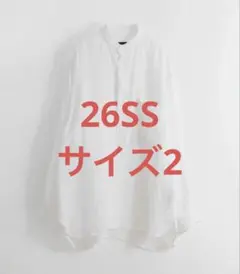 comoli コモリ　26ss リネンWクロスプルオーバーシャツ サイズ2のサムネイル