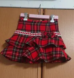 ☆ Shirley Temple ☆リボン チェック柄 ティアードフリルスカート