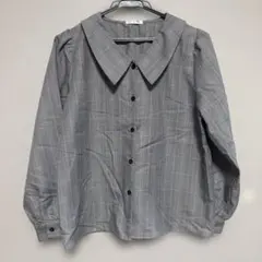 週末セール！グレー系チェック シャツ M