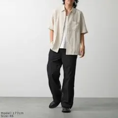 先着！OUR LEGACY 半袖シャツ ベージュ サイズ46 シアサッカーシャツ