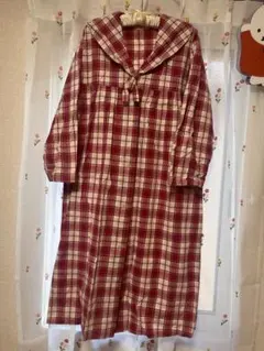 チェック柄セーラーワンピース