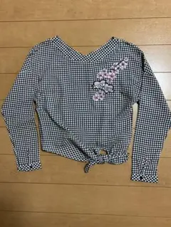値下げ　H&Mギンガムチェックブラウス　145