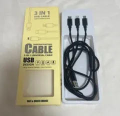 3in1　充電ケーブル　iPhone　タイプC　Micro-USB