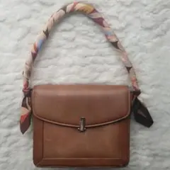 ハンドバッグ(オーク色)※ハンドルにスカーフ付き