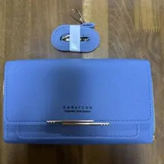 ENDAYCON スマホショルダーバッグ 長財布 ウォレットショルダー ブルー
