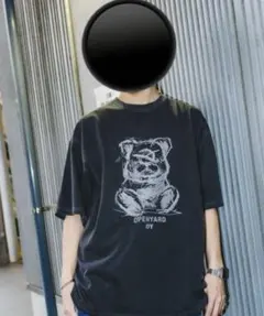 OY OP ENYARD クマ プリント スケッチ　 Tシャツ ブラックのサムネイル
