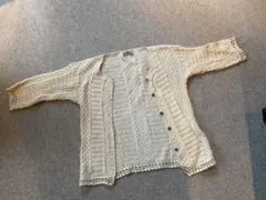アイボリー ニットカーディガン 長袖