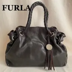 【極美品】FURLAフルラ 本革ハンドバッグ ダークブラウン A4サイズ収納可能