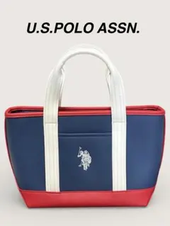 ✅ 【美品】U.S. POLO ASSN. トートバッグ ネイビー×レッド