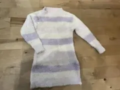 GUジーユー 白と薄紫のストライプルームウェアパジャマ