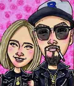 【水彩タッチ似顔絵】オーダー似顔絵☆結婚式、誕生日や結婚記念日のギフトに