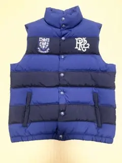 美品 POLOラルフローレン ダウン・フェザーベスト ネイビー/ブルー M150