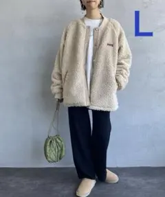 【美品】✨HelloCalif✨ハローカリフフリースジャケット ベージュＬ