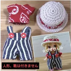 36.ぷちリカちゃん みつごの赤ちゃん 着せ替え服 トップス＆サロペット