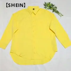 超美品✨️【SＨEIN】イエロー ボタンアップ長袖シャツ【Sサイズ】