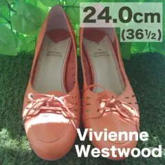 < Vivienne Westwood >  木製ソールのオレンジパンプスのサムネイル